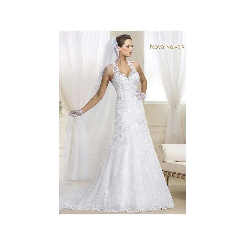 Свадьба - Vestido de novia de Nova Noiva Modelo Limoges - 2014 Evasé Halter Vestido - Tienda nupcial con estilo del cordón