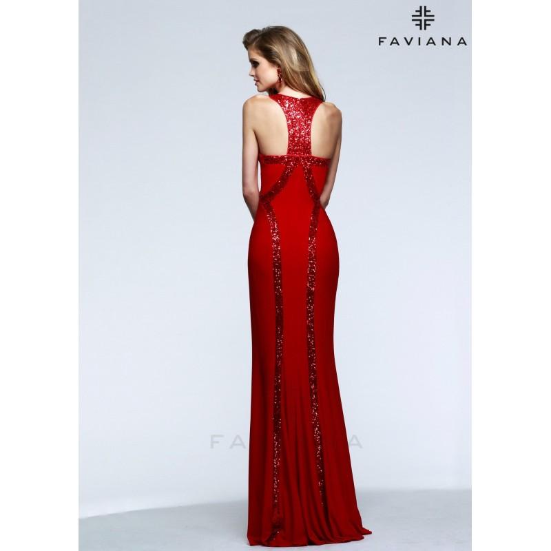 Hochzeit - Faviana 7510 Jersey Sequin Trim Gown - 2017 Spring Trends Dresses