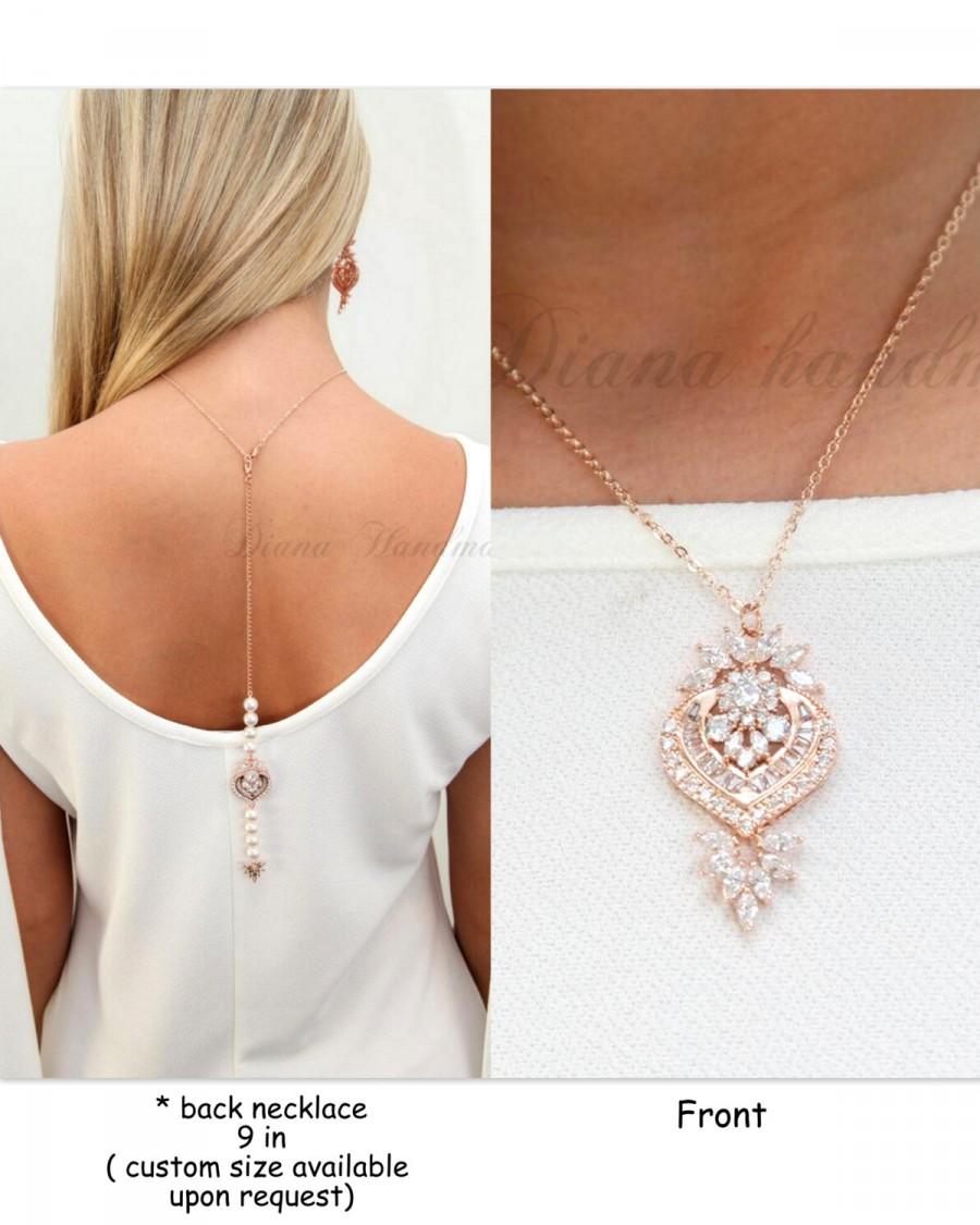 Mariage - ROSE GOLD-Bridal Back Necklace,Wedding Back Necklace,Back Jewelry,Bridal back Necklace,Wedding back Accessories, Bohemian Wedding -LILY