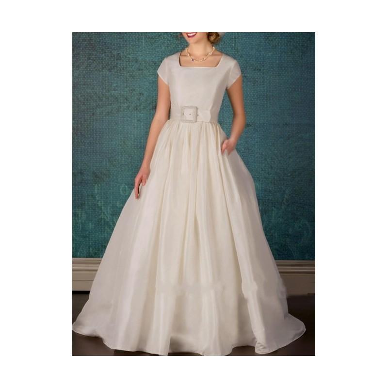 زفاف - Amazing Square Court Satin Modest Wedding Dresses In Canada Wedding Dress Prices - dressosity.com