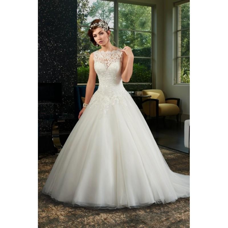 Свадьба - Style 6442 by Mary's Bridal - LaceTulle Chapel Length Ballgown Sleeveless Bateau Floor length Dress - 2017 Unique Wedding Shop