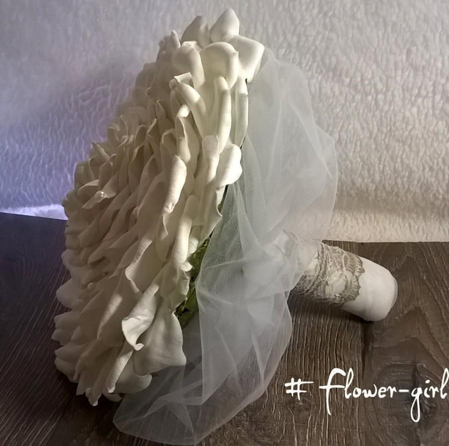 Mariage - Gorgeous unique handmade big foam rose as a bride's bouquet, more rose, White Rose, white rose with pearls, flowers for the bride