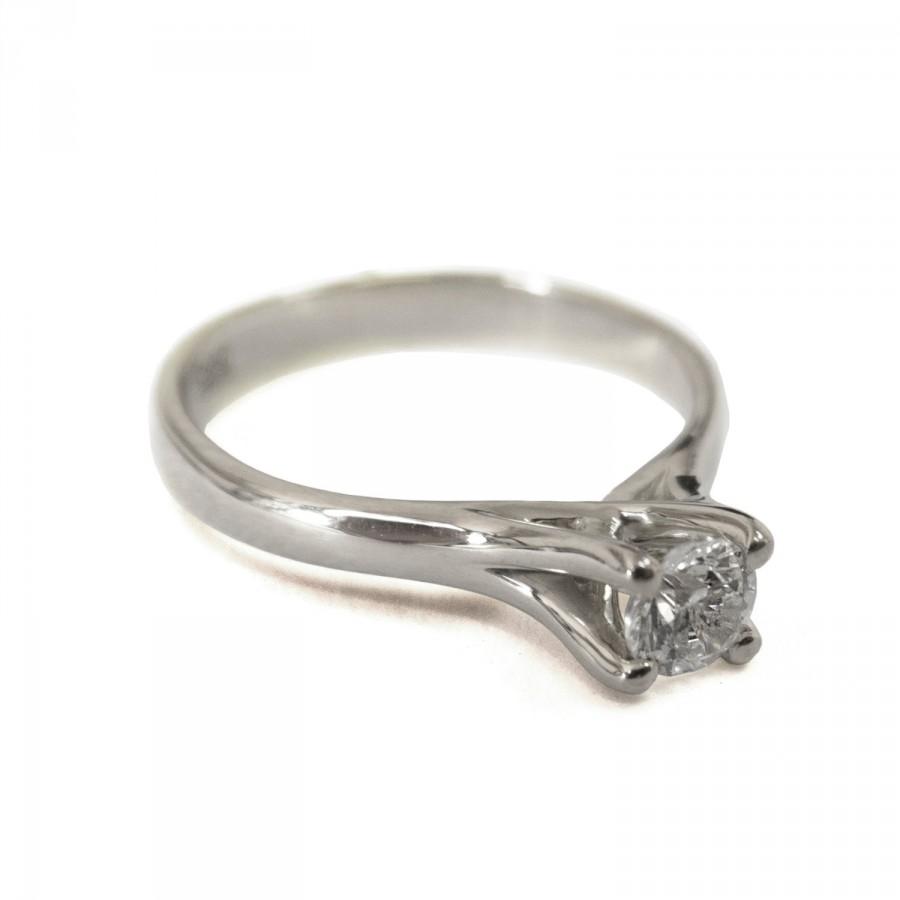 زفاف - Engagement Ring - 14K White Gold and Moissanite engagement ring, celtic ring, engagement ring, Moissanite ring, art deco, edwardian, R011