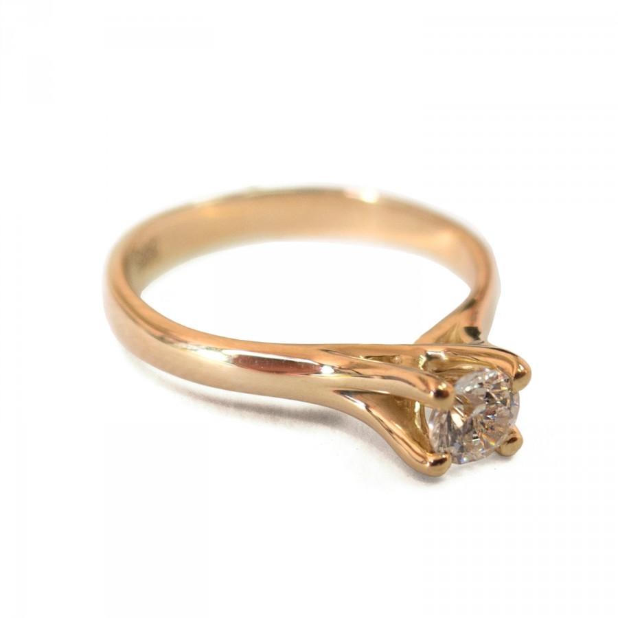 Mariage - Forever Brilliant Moissanite Engagement Ring - 14K Rose Gold and Moissanite engagement ring, celtic ring, Moissanite ring R011