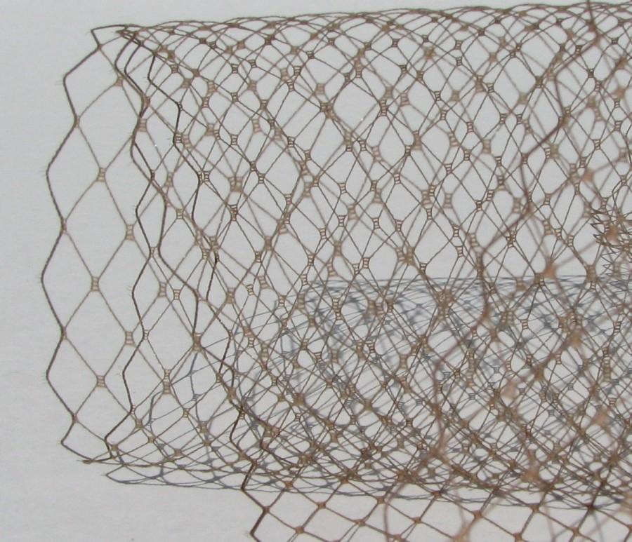 زفاف - Coffee Brown  French netting fabric - for DIY birdcage veils and fascinators - 9 inch wide