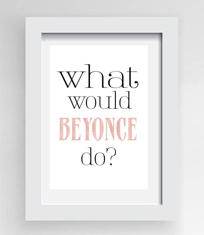Mariage - What would Beyonce do? Printable Download, Beyonce wall art, Queen B art, Printable Art,Formation, Pink Glitter Poster, Pink Beyonce Poster