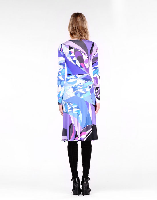 زفاف - Emilio Pucci Purple Astana Print Midi-length Jersey Dress
