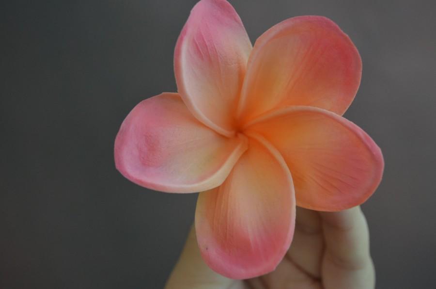 Mariage - Light Coral frangipani Plumerias Natural Real Touch Flowers Flower heads for cake decoration and wedding bouquets