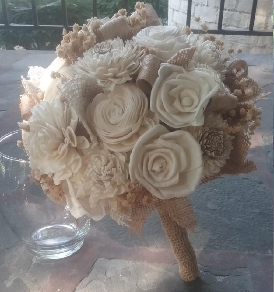 زفاف - Sola Flower Wedding Bouquet, Bridal Bouquet, Rustic Wedding