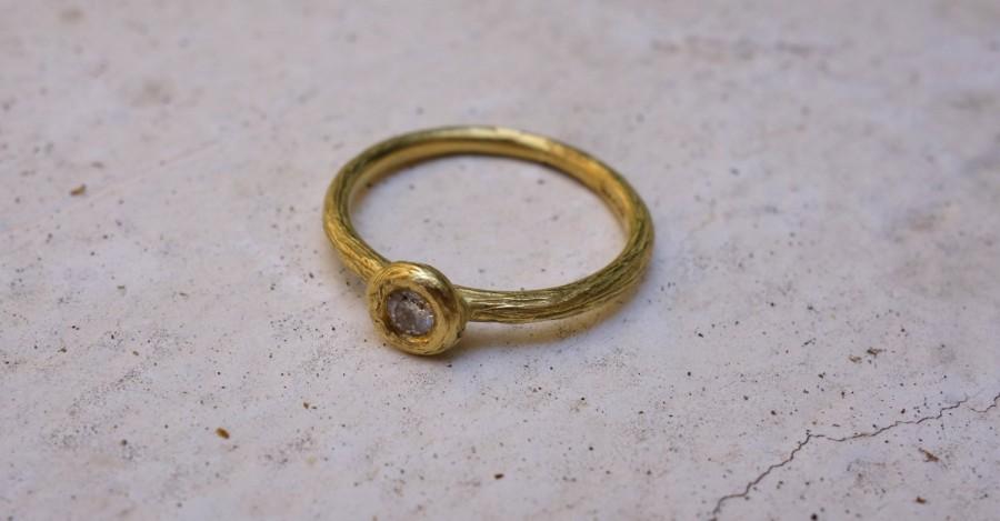 زفاف - ENGAGEMENT RING UNIQUE Wedding Ring Solitaire Diamond Ring Diamond Ring Solid Gold Ring Alternative Engagement Ring Statement Ring