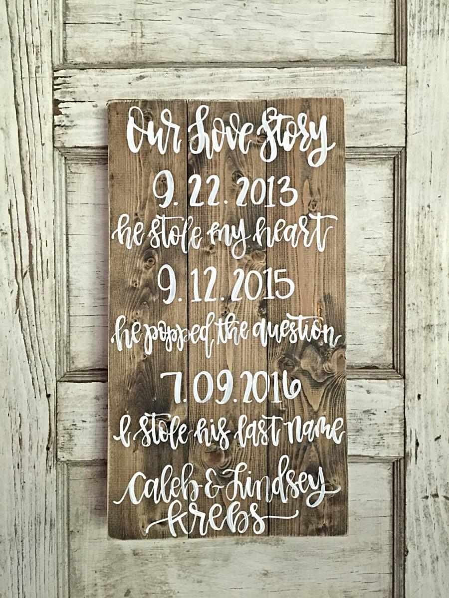 Hochzeit - Our Love Story Sign 