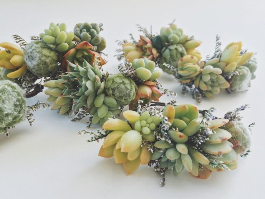 Wedding - Succulent Bracelet // Succulent Corsage