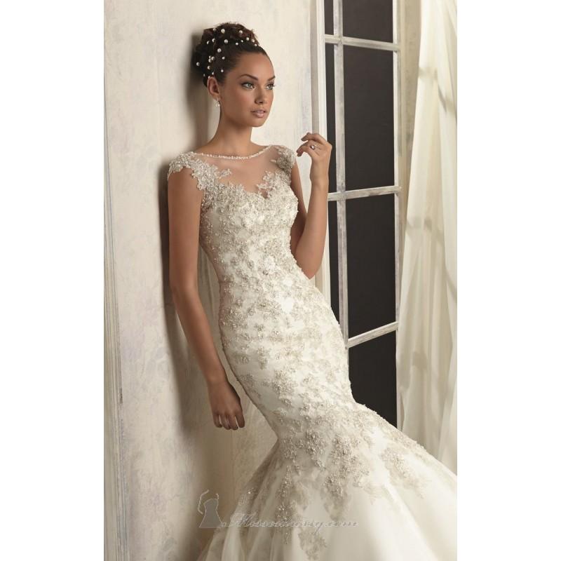 Wedding - Embellished Mermaid Net Gown by Angelina Faccenda by Mori Lee - Color Your Classy Wardrobe