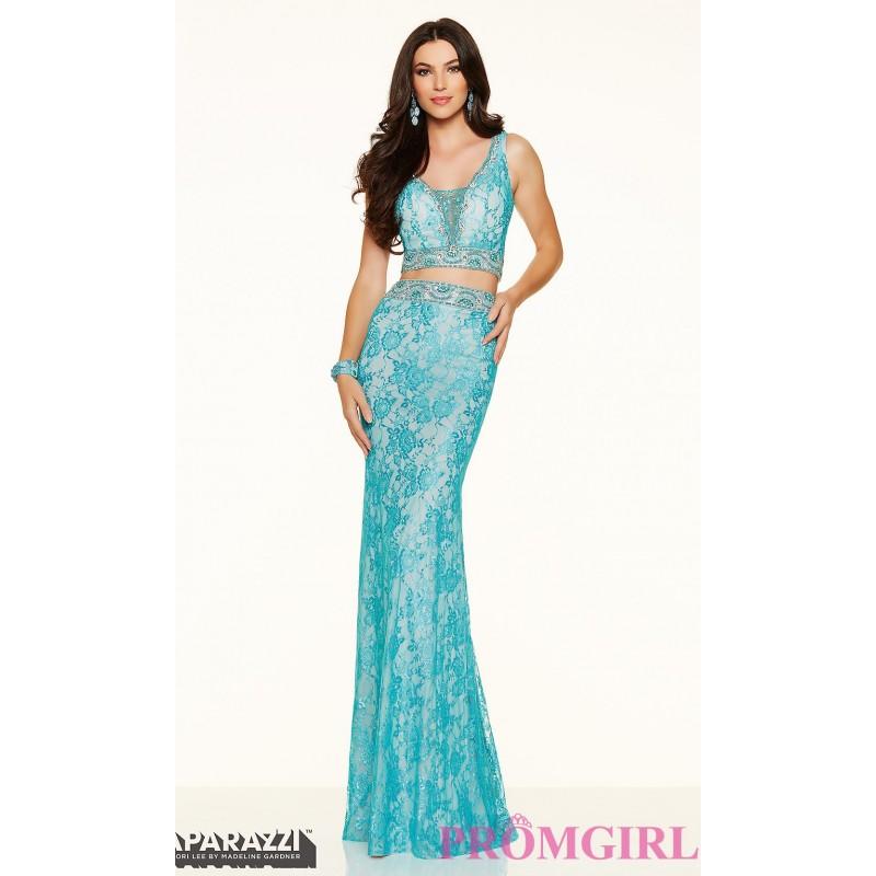 Wedding - Long Two Piece Lace V-Neck Prom Dress by Mori Lee - Discount Evening Dresses 