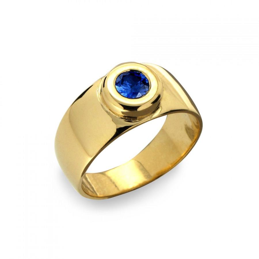 Свадьба - AURA Gold Sapphire Band, Sapphire Wedding Band, Blue Sapphire Ring, Sapphire Men's Ring, Men's Wedding Band, Gold Sapphire Ring