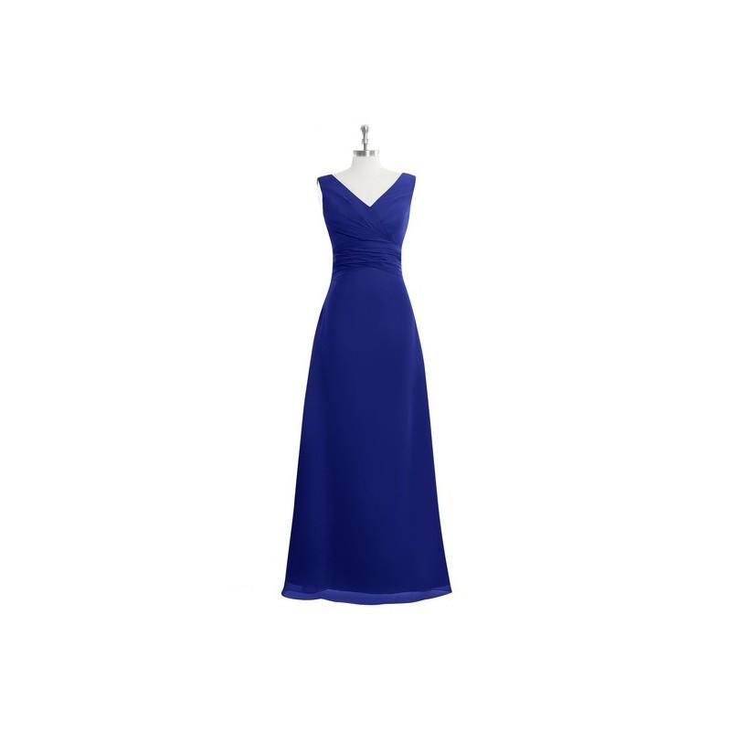 Mariage - Royal_blue Azazie Mya - Chiffon V Neck V Back Floor Length Dress - Cheap Gorgeous Bridesmaids Store