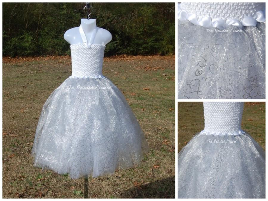 Mariage - Flower girl tutu dress princess dress wedding white or choose your colors