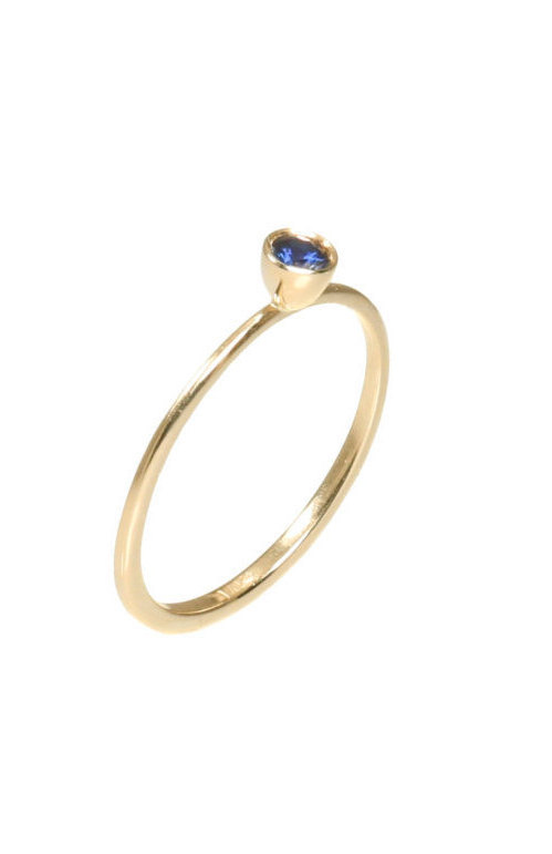 Hochzeit - Gold Dainty Sapphire Engagement Ring, Yellow Gold Sapphire Ring, Dainty Engagement Ring with Tiny Sapphire Tiny Engagement Ring Gold