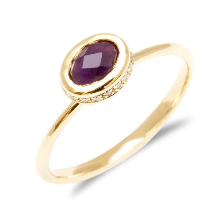 زفاف - Amethyst Engagement Ring Purple Amethyst Ring Dainty Gold Band Hippie Engagement Ring Vintage Engagement Ring Gold Commitment Ring