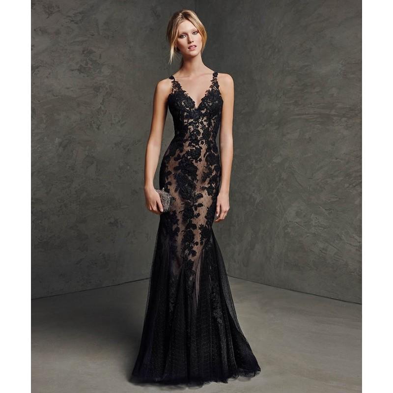 Hochzeit - Demure 2017 Sheath/Column V-neck Sleeveless Floor-length Applique Tulle Selling Evening Gowns Online - dressosity.com