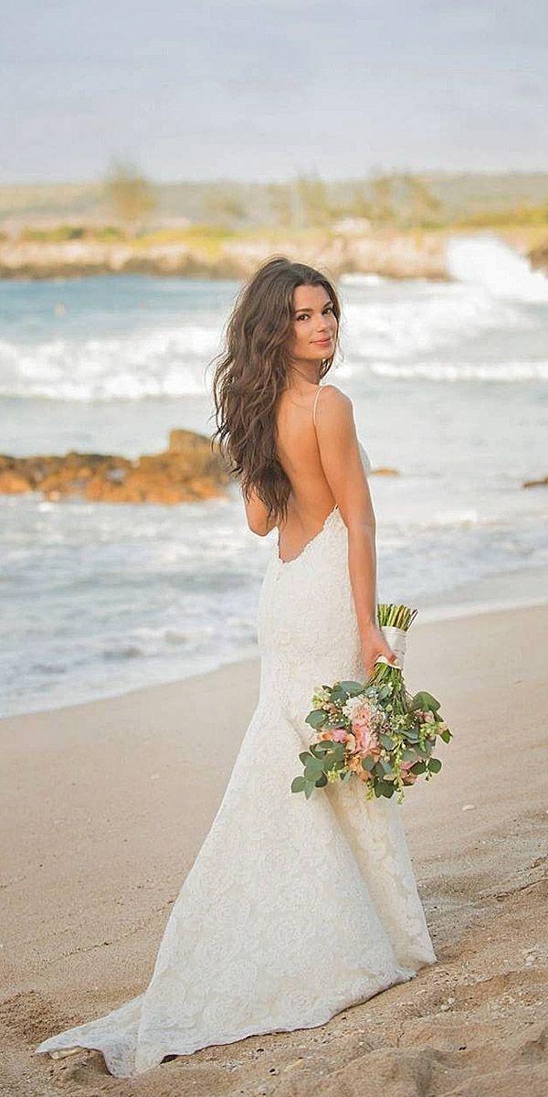 Свадьба - Beach Open Back Wedding Dress Via Katie May