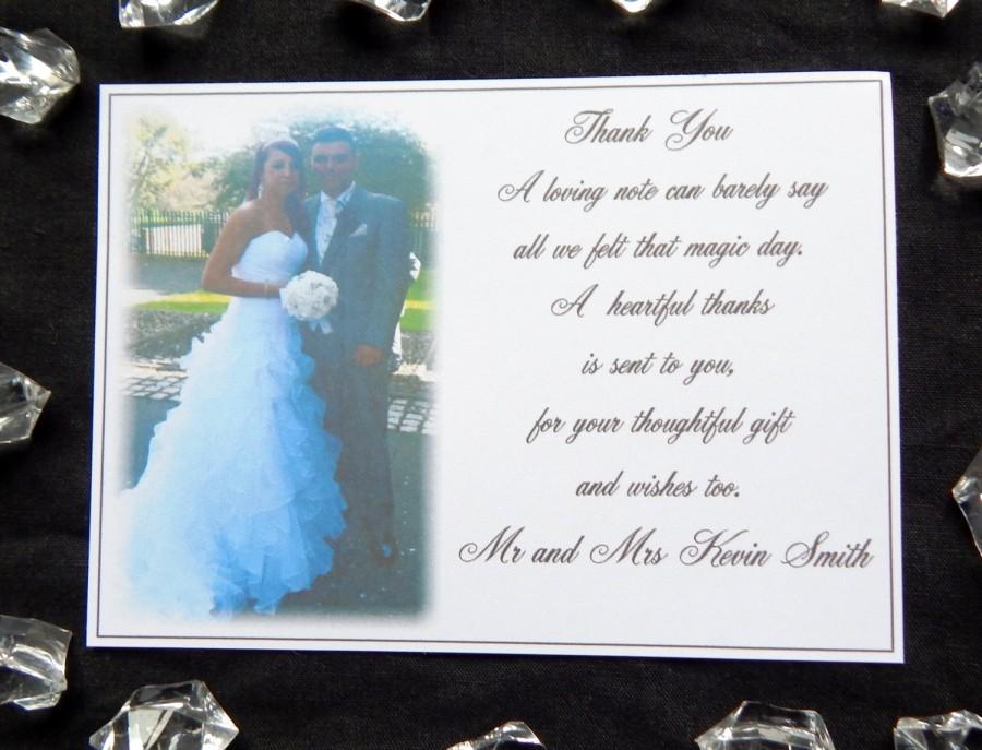 Wedding - New 50 x  Personalised Wedding Thank You Cards With Photograph,  Free Envelopes And Reduced Postage