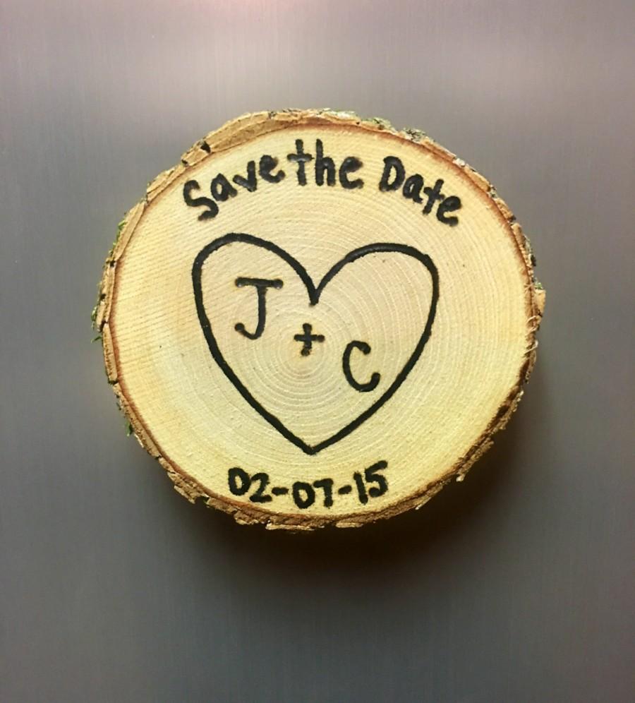 Mariage - Rustic Save the Date! save the date magnets! Rustic, save the date, wedding, rustic wedding, wood slices, custom save the date, personalized