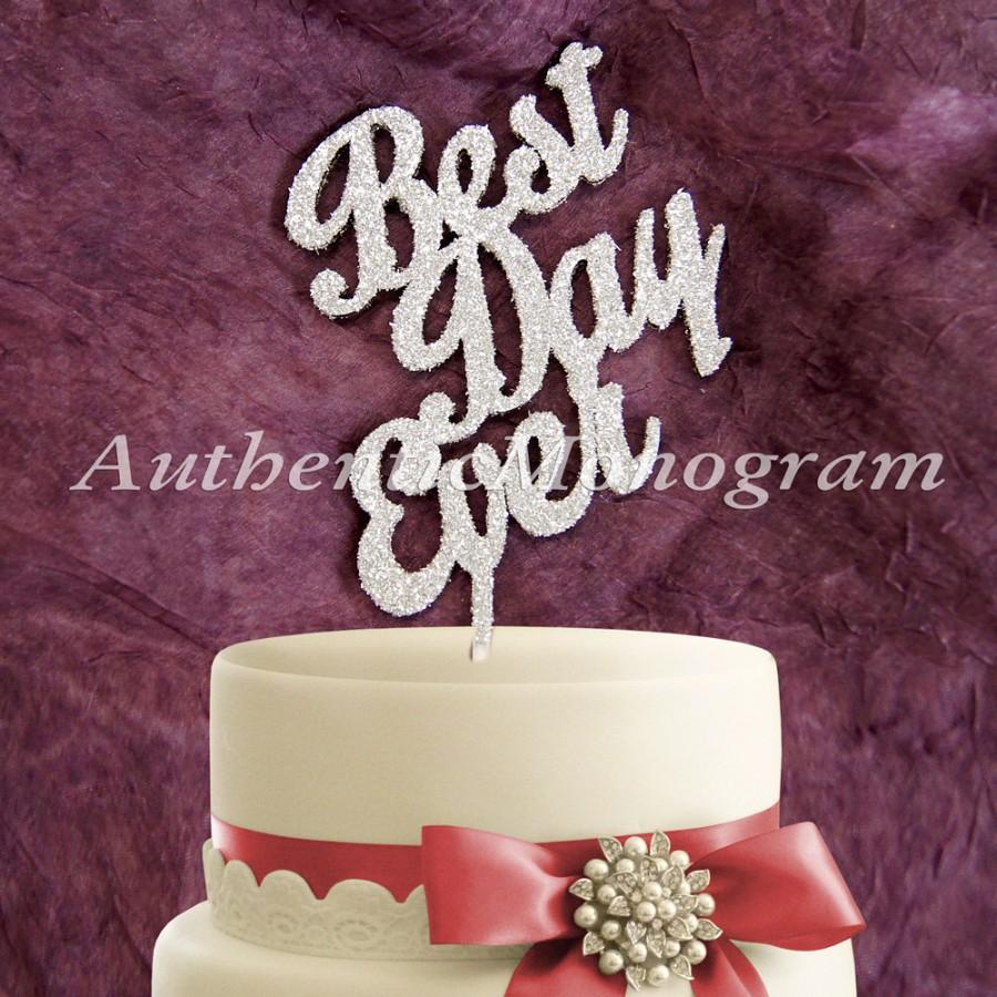 زفاف - Best Day Ever Wooden CAKE TOPPER, Wedding decor, Engagement, Anniversary, Celebration, Special Occasion, Love