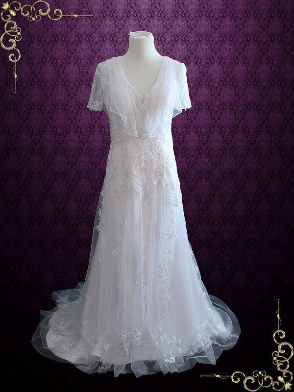 Свадьба - Vintage Retro Bohemian Style Beach Lace Wedding Dress 