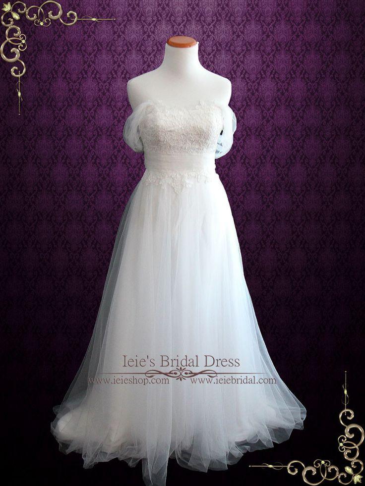 زفاف - Soft Lace And Tulle Wedding Dress With Off Shoulder Straps 