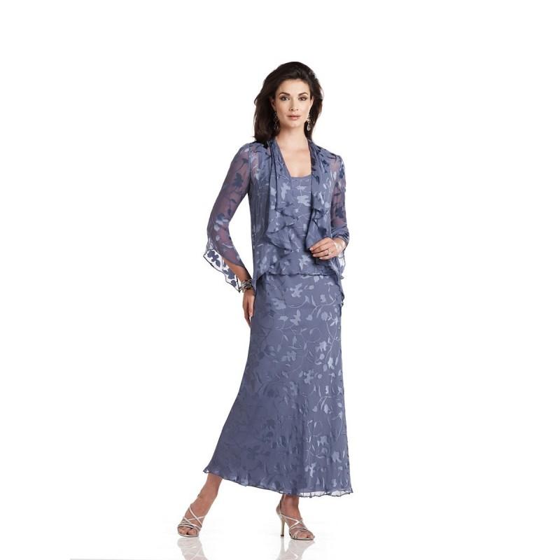 زفاف - Capri CP11502 MOB Dress Burnout Silk Bell Sleeve Jacket - Fitted Social and Evenings Capri By Mon Cheri Scoop Tea Length Dress - 2017 New Wedding Dresses