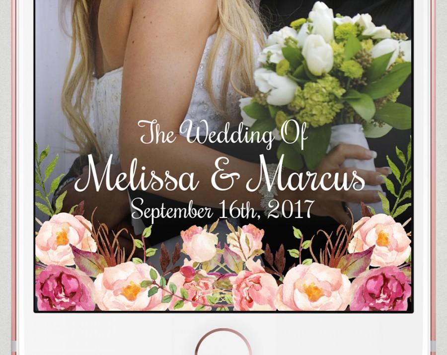 Hochzeit - Wedding Geofilter, Snapchat Geofilter, Snapchat Filter, Custom Geofilter, Floral Wedding Snapchat Filter, Custom Snapchat Filter