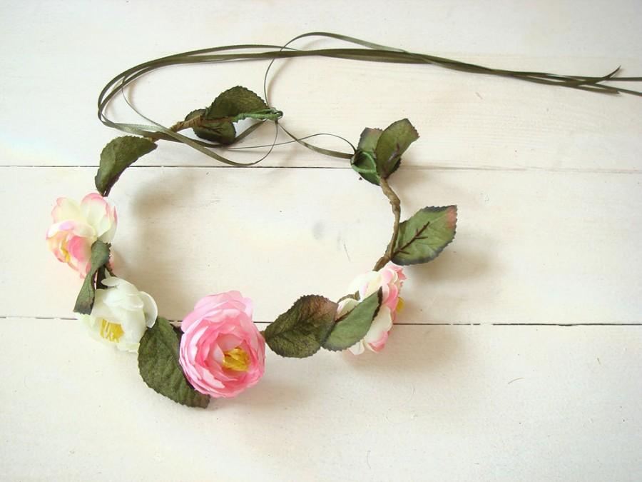 Hochzeit - Peony hair crown, white peony flower crown, wedding accessory