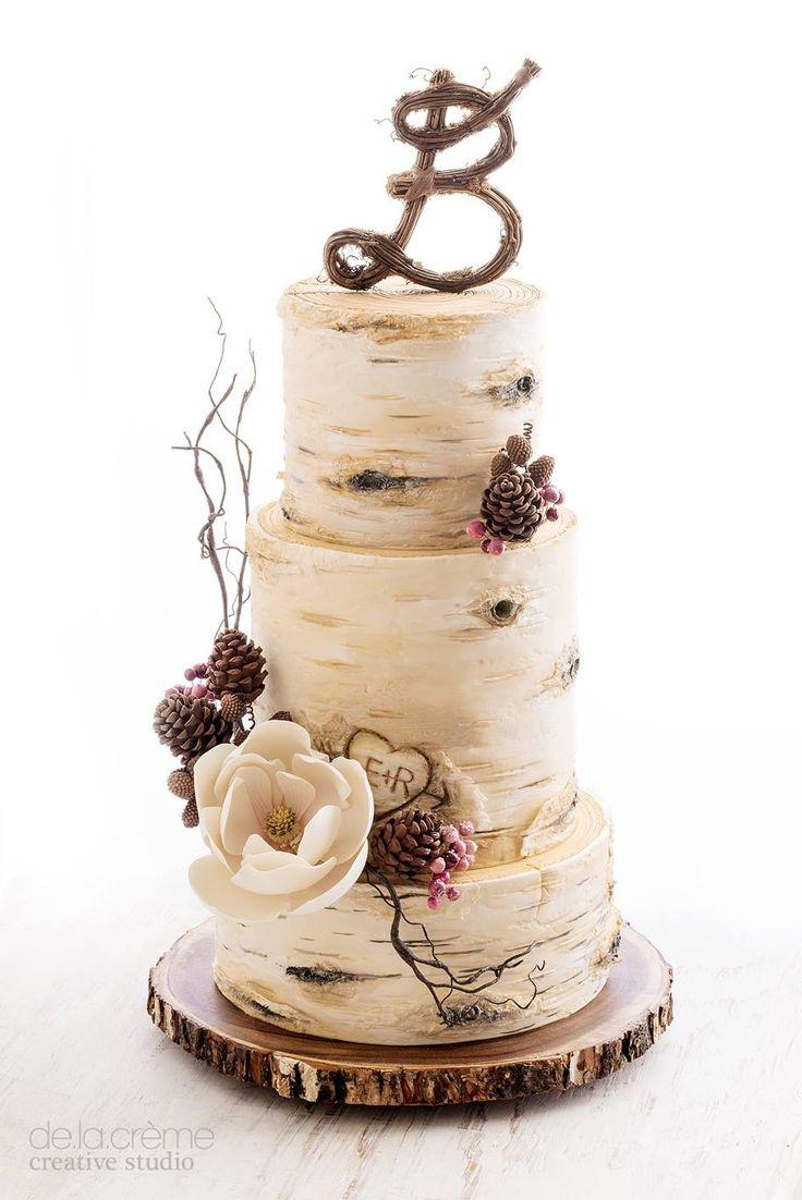 Свадьба - Birch Tree Wedding Cake - De La Creme Studio