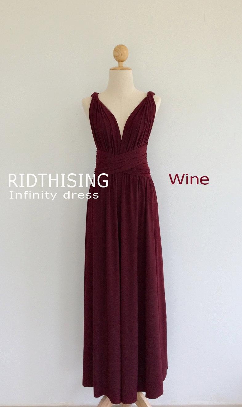 Mariage - Maxi Wine Infinity Dress Bridesmaid Dress Prom Dress Convertible Dress Wrap Dress