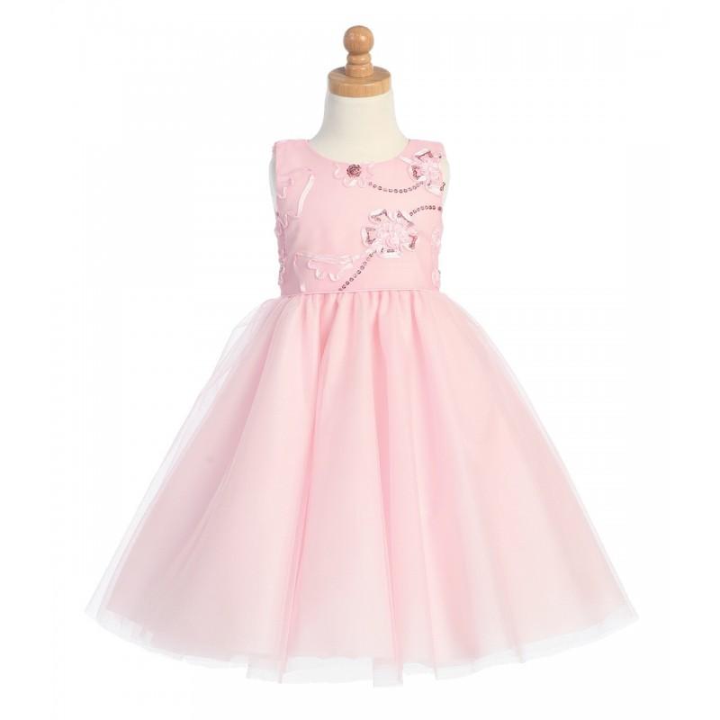 زفاف - Pink Embroidered Tulle Bodice w/Tulle Skirt Style: LM611 - Charming Wedding Party Dresses