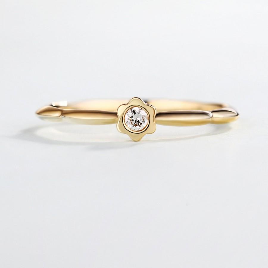 Mariage - Gold wedding ring, Gold diamond Ring,  Rose gold diamond ring Unique Wedding Ring Stacking rings Promise ring Anniversary ring