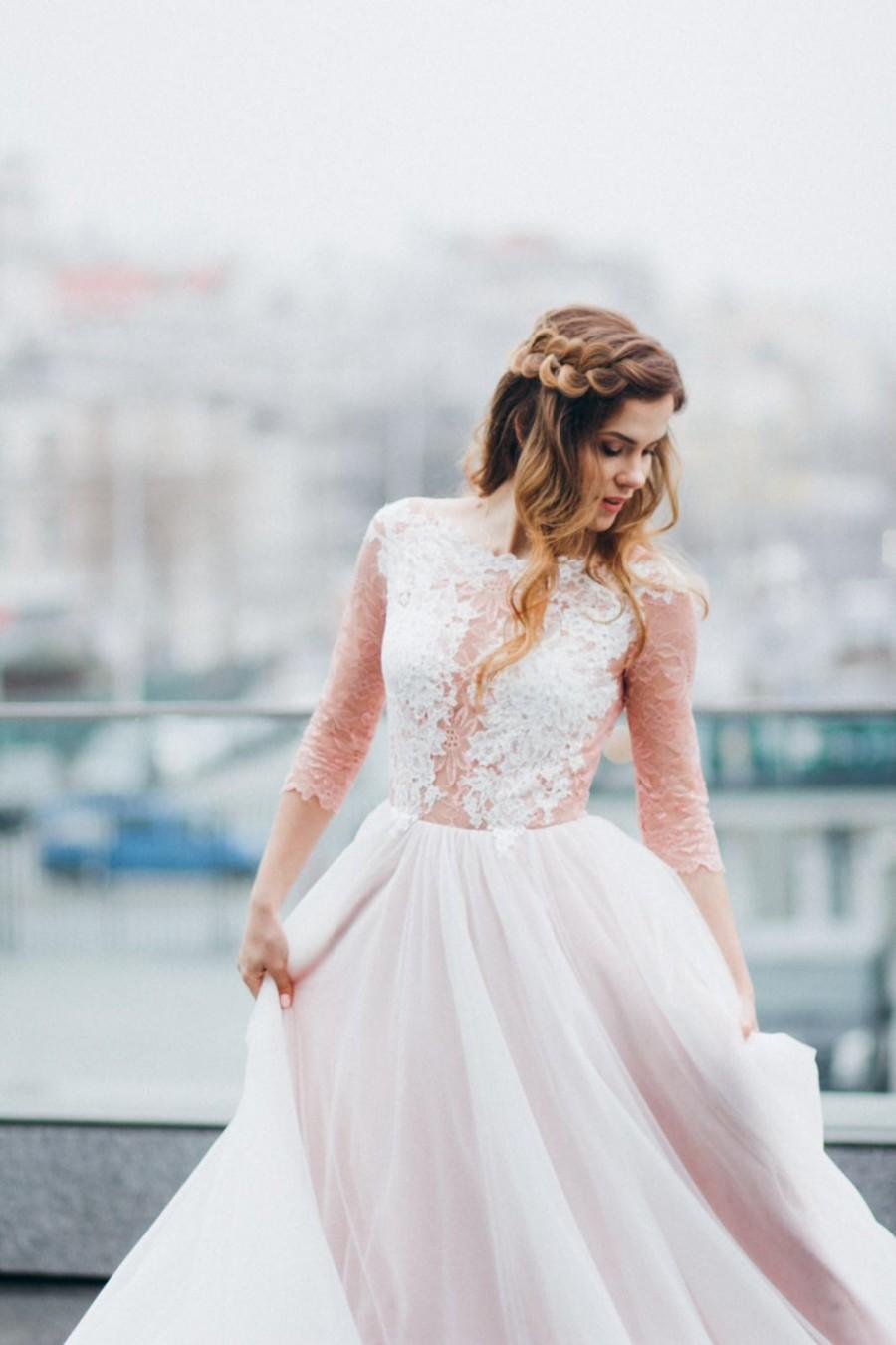 Свадьба - Blush wedding dress // Rosy Iris