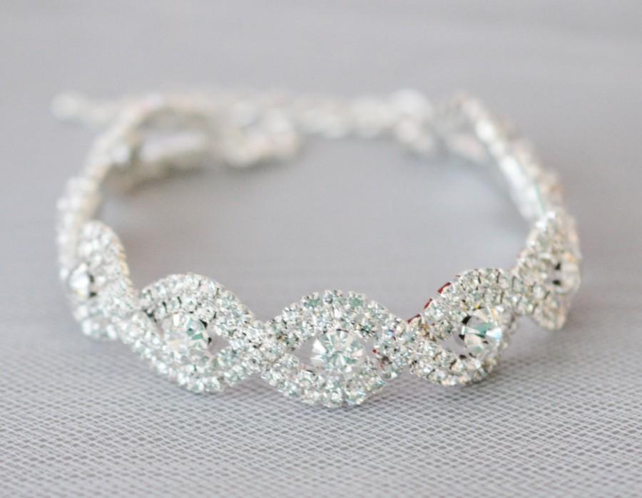 زفاف - Vintage Wedding Bracelet, Bridal bracelet, Crystal Wedding bracelet, Wedding jewelry, Crystal bracelet, Ref ALICE