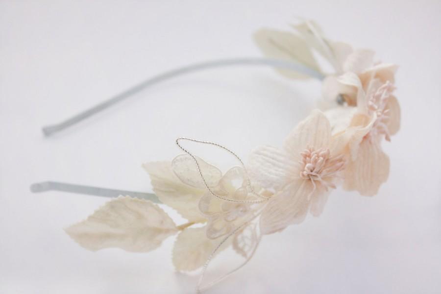 Свадьба - bridal headband with velvet flowers, milinery flower headband
