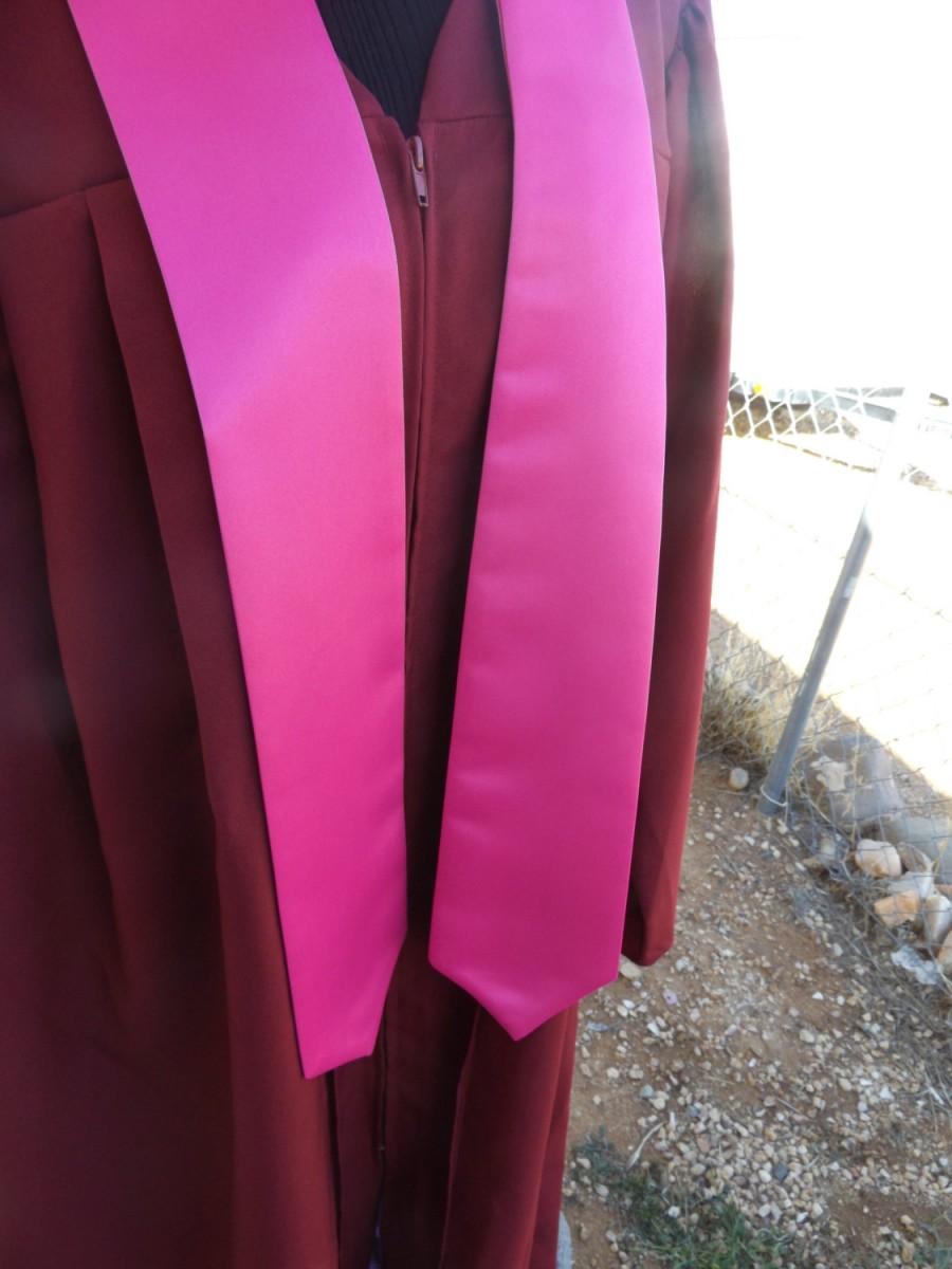 زفاف - Graduation Stoles pointed..  Heavyweight Hot Pink satin /   Blanks only / .there 4" wide/standard and extra Long /back of neck is pointed