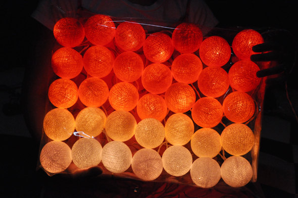 زفاف - 35 Bulbs Sunset tones cotton ball string lights for Patio,Wedding,Party and Decoration