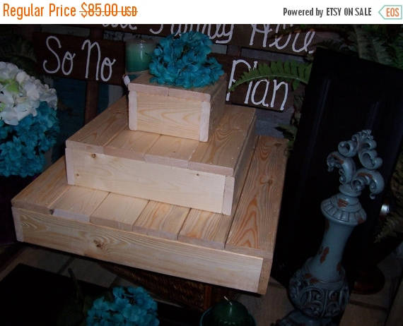 Wedding - PICK ME SALE Rustic Cupcake Stands wedding cake stands rustic cake stand Birthday Party wooden reception farm outdoor country
