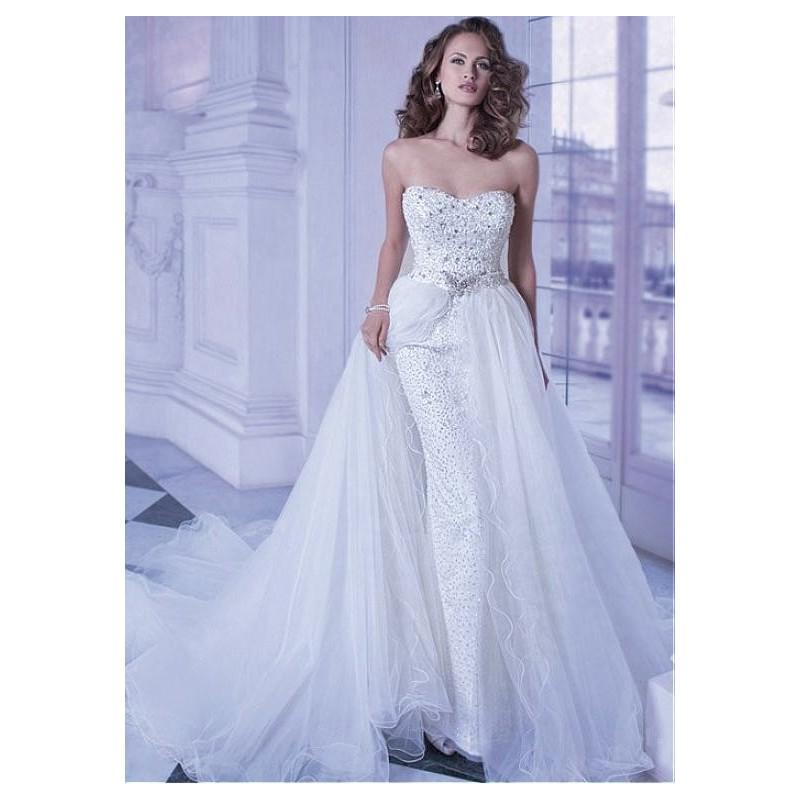 Hochzeit - Stuning Tulle & Organza & Satin Sweetheart Neckline Natural Waistline 2 in 1 Wedding Dress - overpinks.com