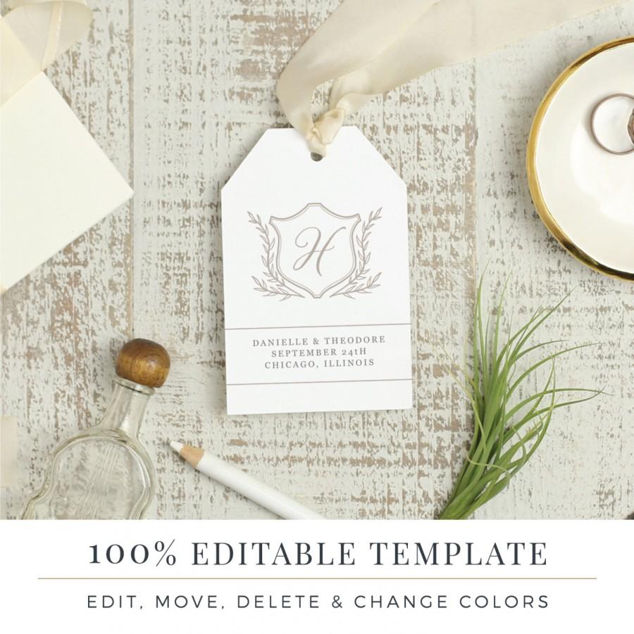 Wedding Favor Tag Template, Printable Hang Tags, Word Or Pages, Mac Or