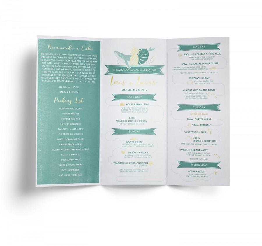 Wedding - Aquamarine Itinerary 
