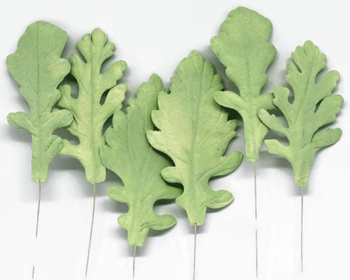 Hochzeit - Dusty Miller Leaves Spray for Sugar Flower Arrangements, gumpaste greenery and foliage, green wedding cake toppers, fondant cake decorations