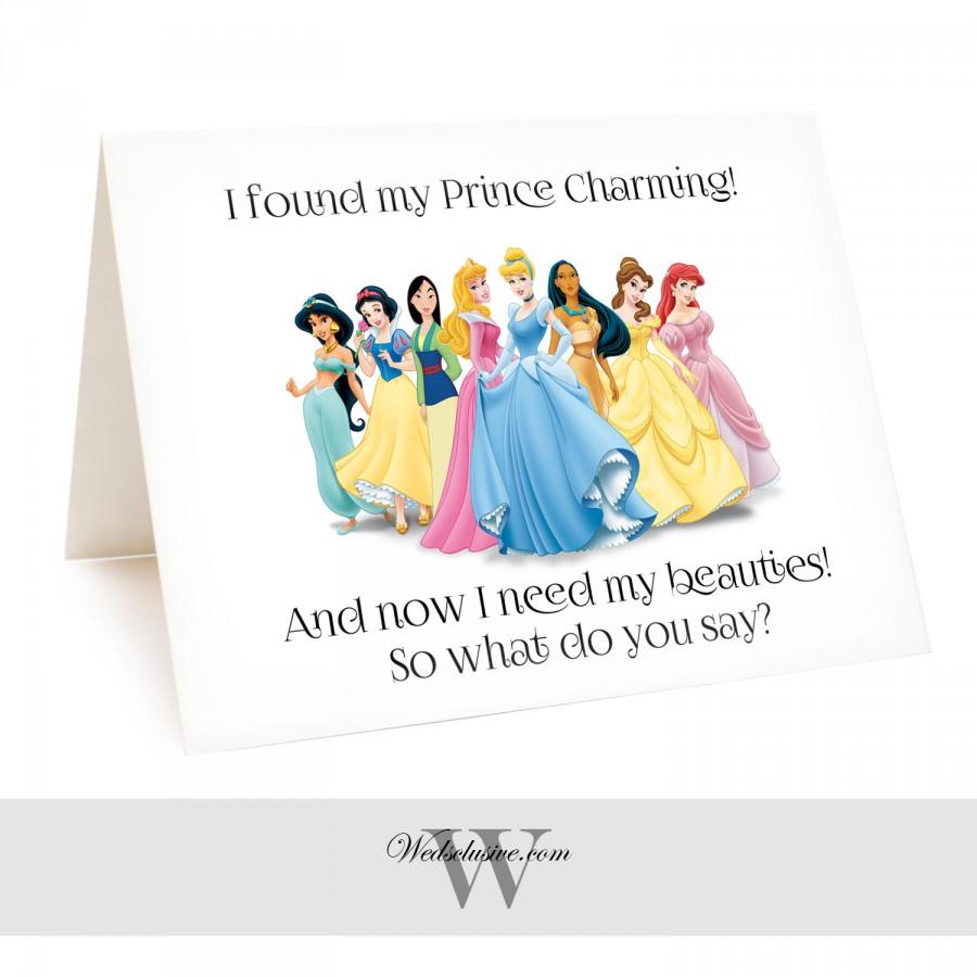 Wedding - Disney Bridesmaid Asking Cards, Will You Be My Bridesmaid, Disney Weddings, Be My Bridesmaid, Maid of Honor Cards - Envelopes Included