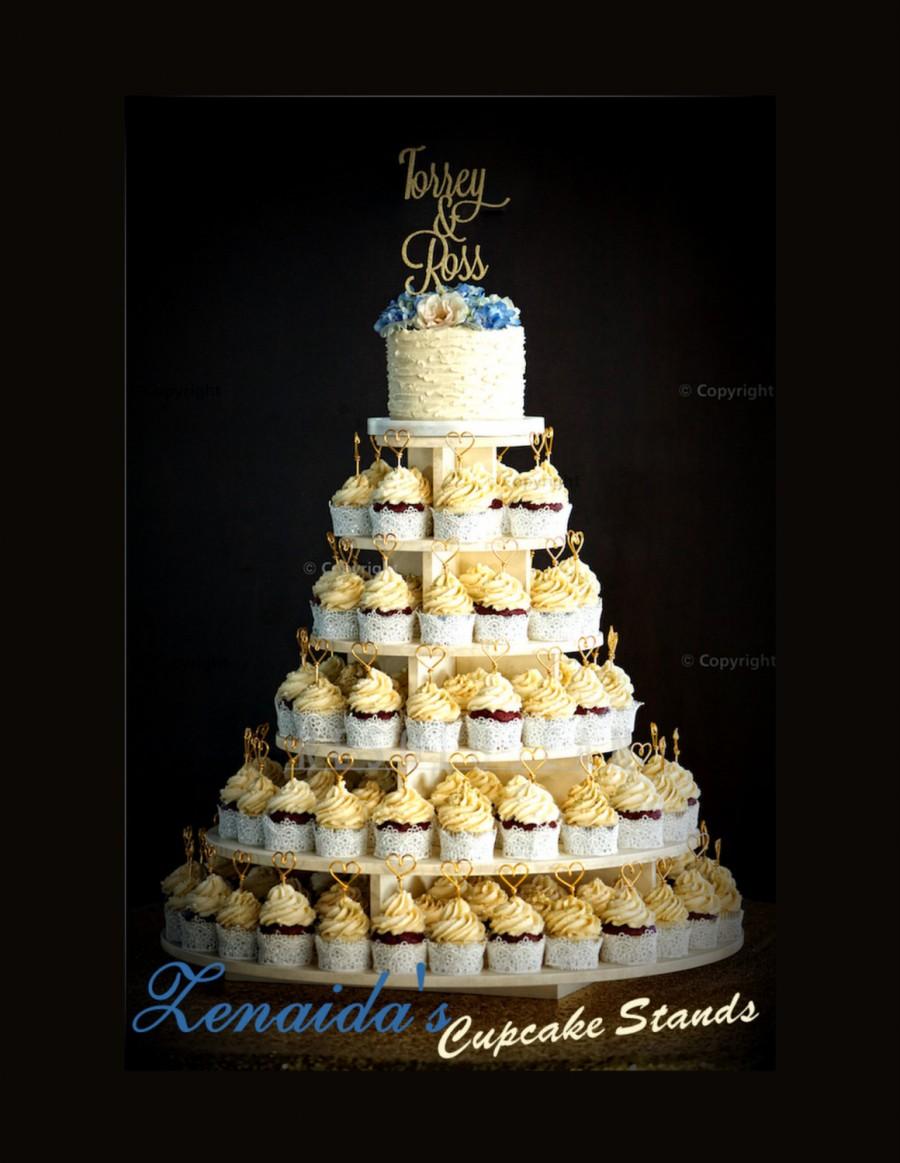 زفاف - Cupcake Stand  6 Tier Round 180 Cupcakes with Threaded Rod & Freestanding Style MDF Wood Birthday Stand Wedding Stand Unpainted DIY Project