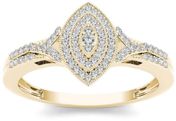 زفاف - MODERN BRIDE 1/5 CT. T.W. Round White Diamond 10K Gold Engagement Ring